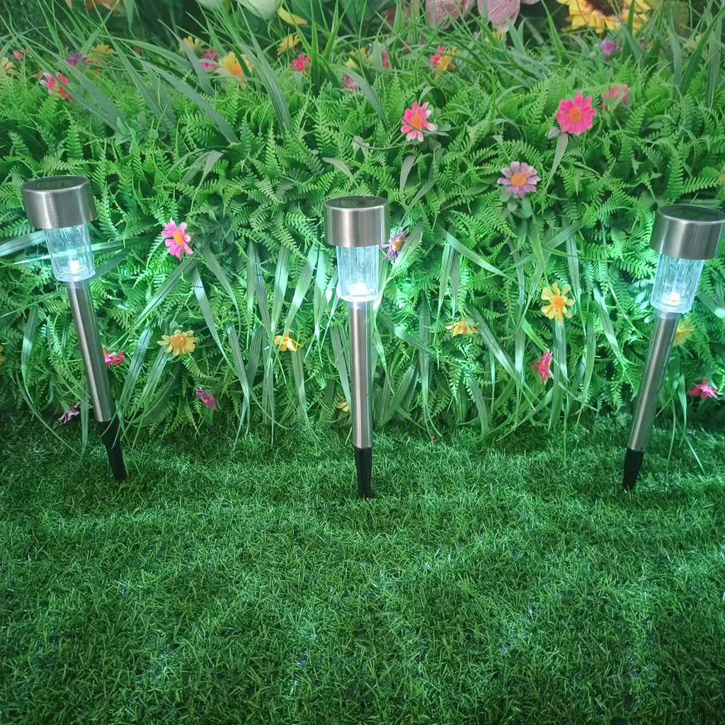 Junips | Modern simplicity solar waterproof stainless steel cylinder LED landscape lighting outdoor light for the garden