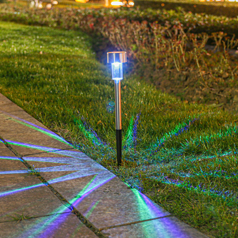 Junips | Modern simplicity solar waterproof stainless steel cylinder LED landscape lighting outdoor light for the garden