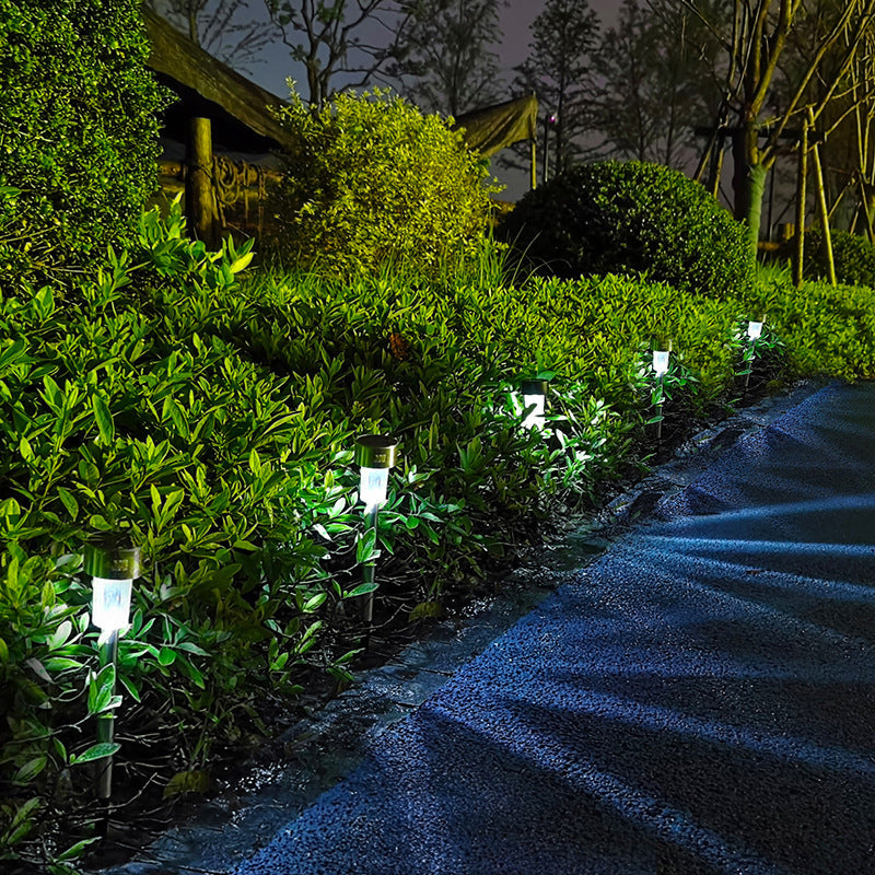 Junips | Modern simplicity solar waterproof stainless steel cylinder LED landscape lighting outdoor light for the garden
