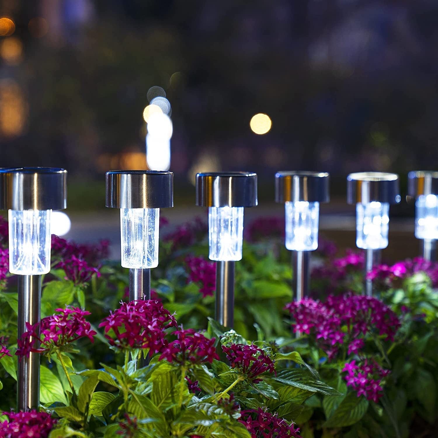 Junips | Modern simplicity solar waterproof stainless steel cylinder LED landscape lighting outdoor light for the garden