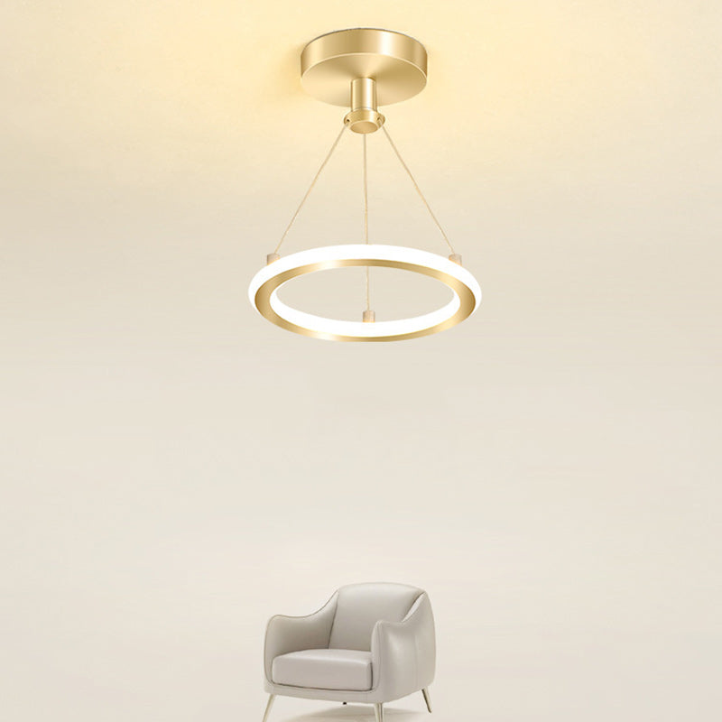 Junips | Contemporary Nordic Round Metal Silica LED Semi-Flush Mount Ceiling Light for Corridor