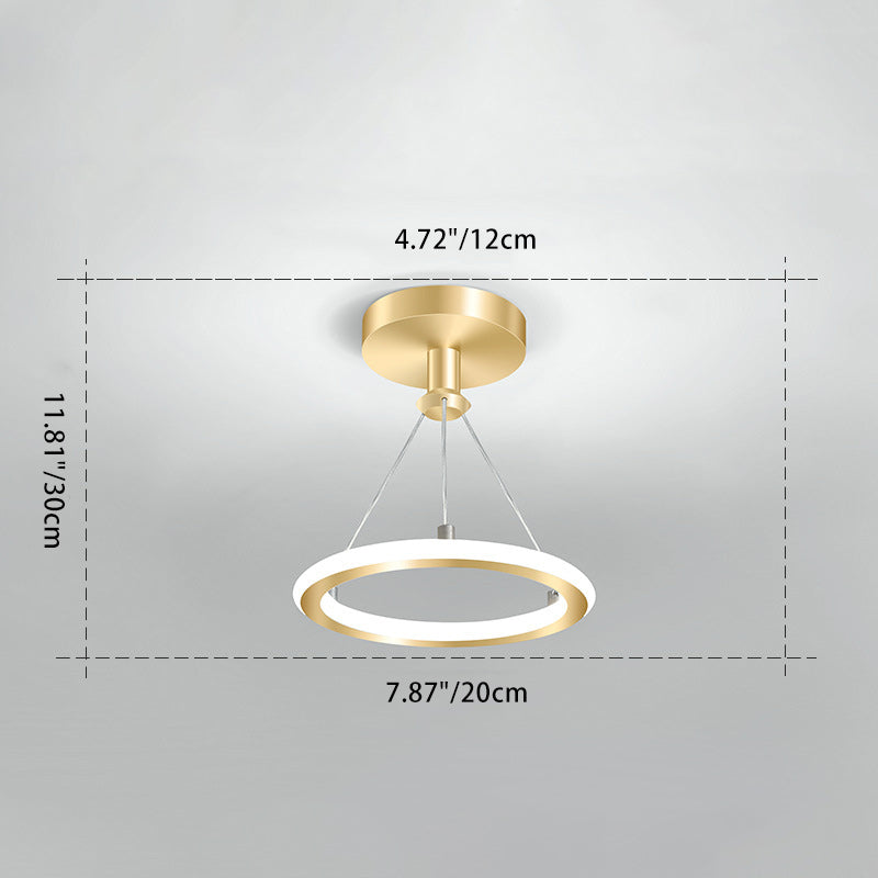 Junips | Contemporary Nordic Round Metal Silica LED Semi-Flush Mount Ceiling Light for Corridor