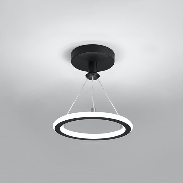 Junips | Contemporary Nordic Round Metal Silica LED Semi-Flush Mount Ceiling Light for Corridor