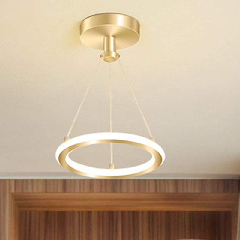 Junips | Contemporary Nordic Round Metal Silica LED Semi-Flush Mount Ceiling Light for Corridor