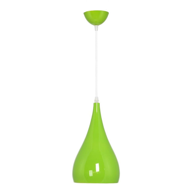 Junips | Nordic Iron Wood Aluminum Pumpkin Water Drop 1-Light Pendant Light for Dining Room