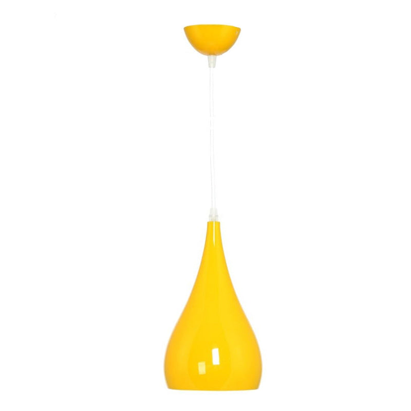 Junips | Nordic Iron Wood Aluminum Pumpkin Water Drop 1-Light Pendant Light for Dining Room