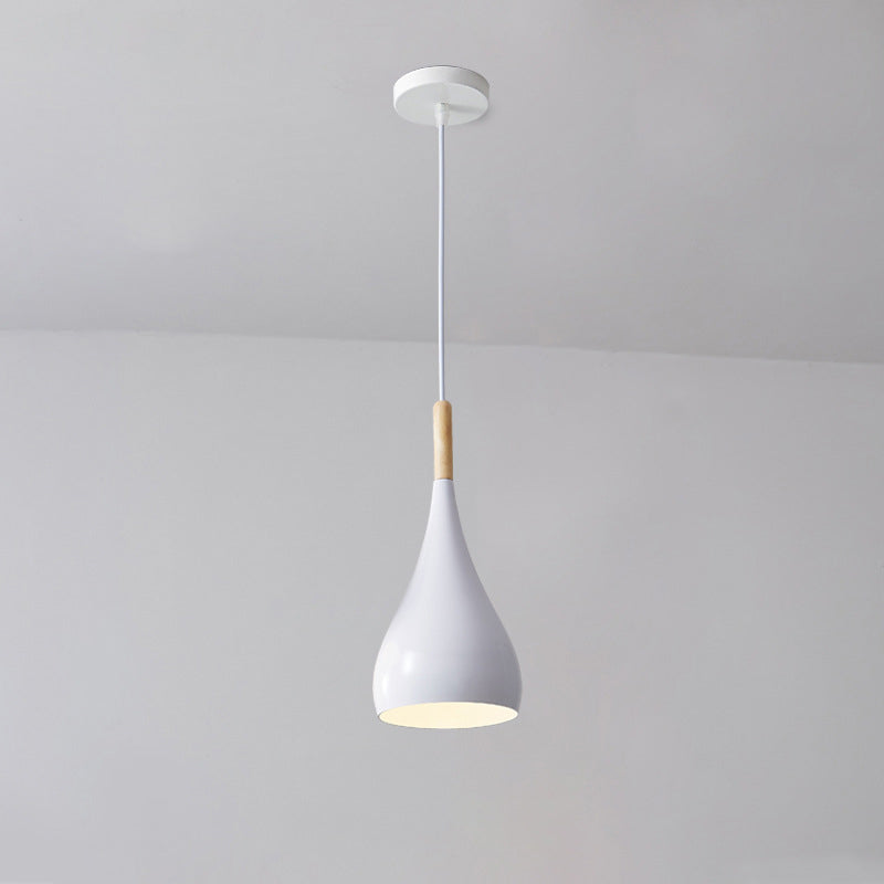 Junips | Nordic Iron Wood Aluminum Pumpkin Water Drop 1-Light Pendant Light for Dining Room
