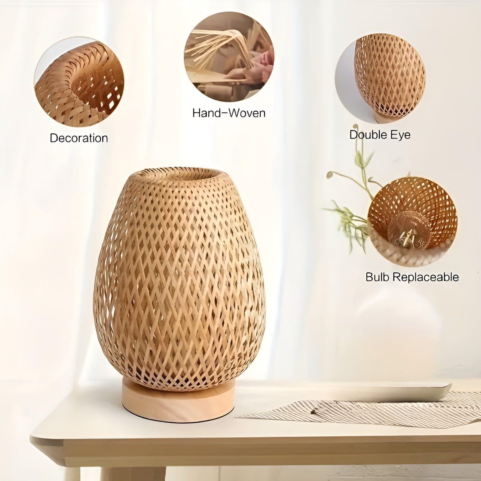 Junips | Aura Lamp - Bamboo USB-powered Table Lamp for the Bedroom