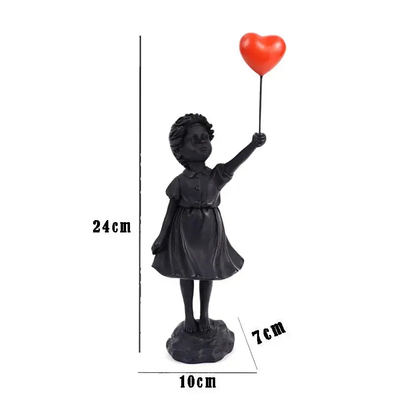 Junips | Banksy flying Balloon Girl Statue