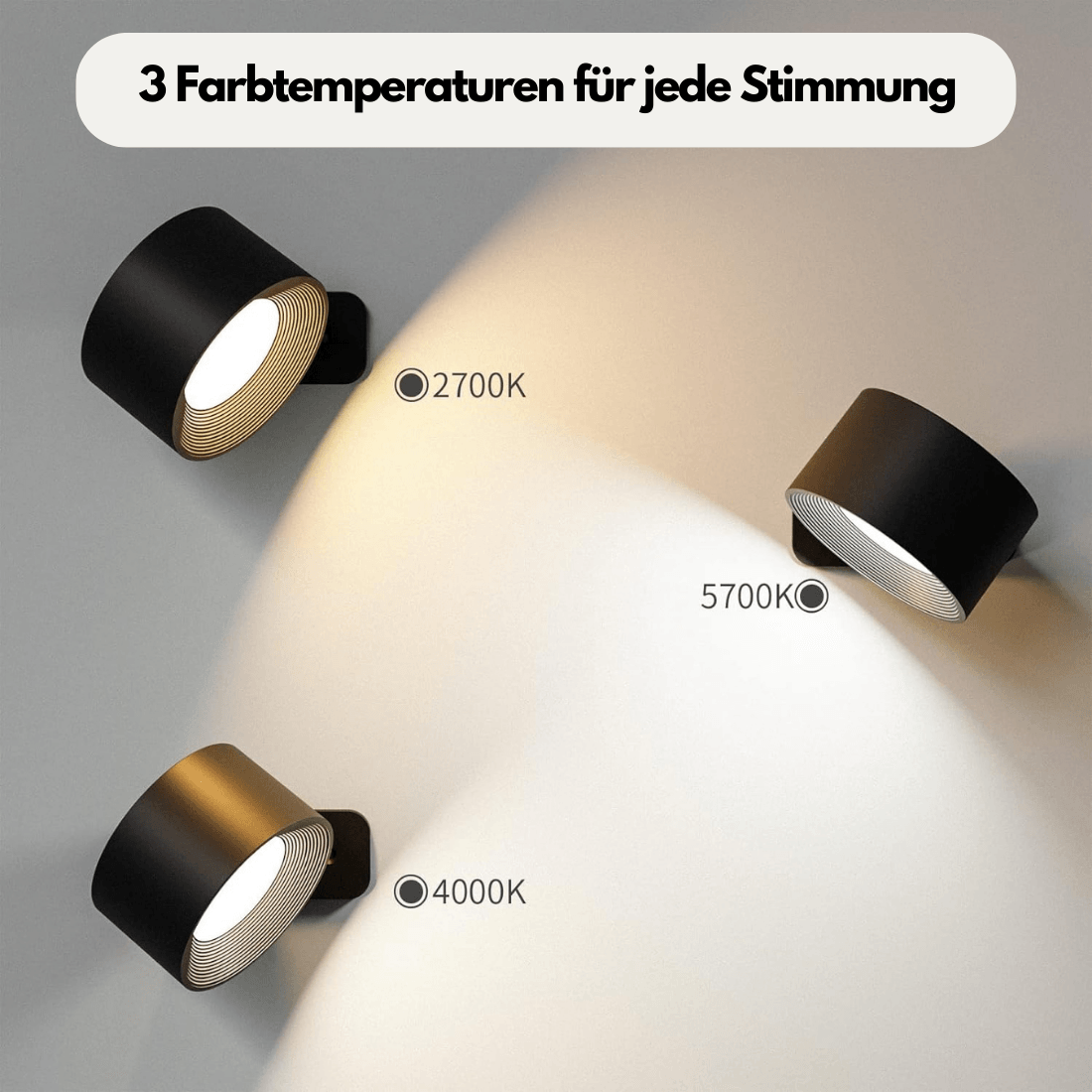 Junips | 360° wireless rechargeable wall light | Versatile LED lighting solution