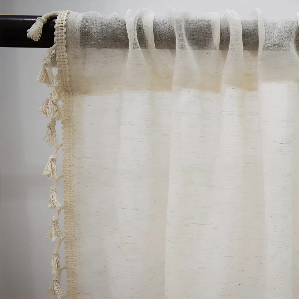 Junips | Boho Cotton-Linen Semi-Sheer Curtains