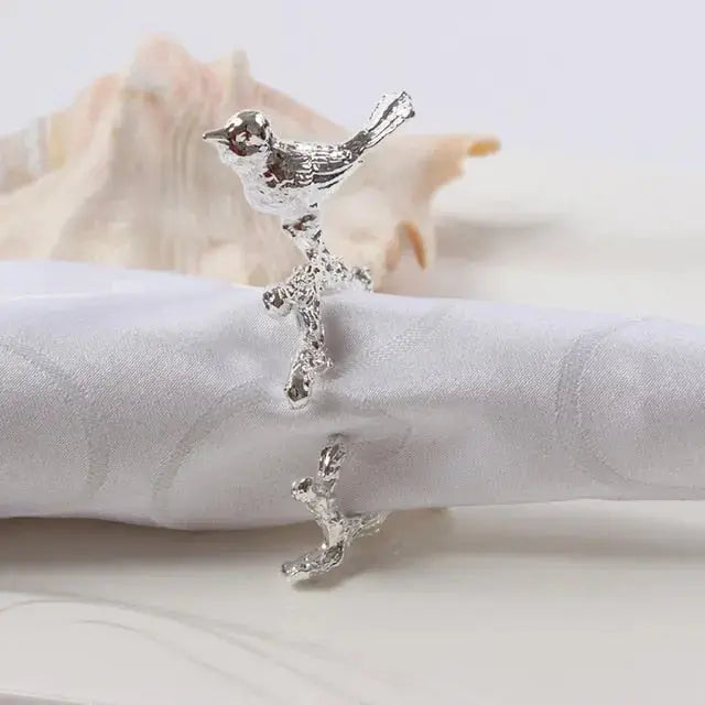 Junips | Bird & Flower Napkin Rings - 4 Pieces
