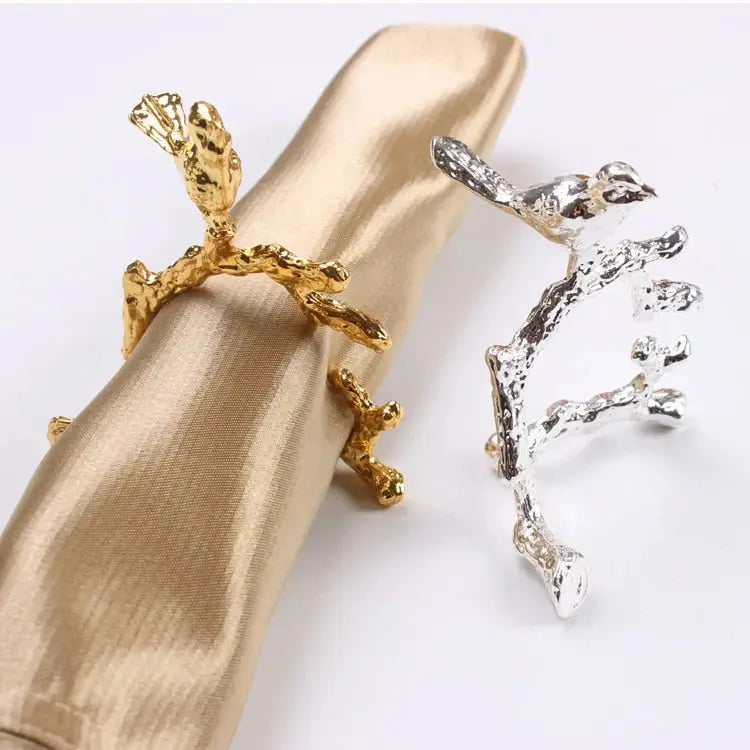 Junips | Bird & Flower Napkin Rings - 4 Pieces