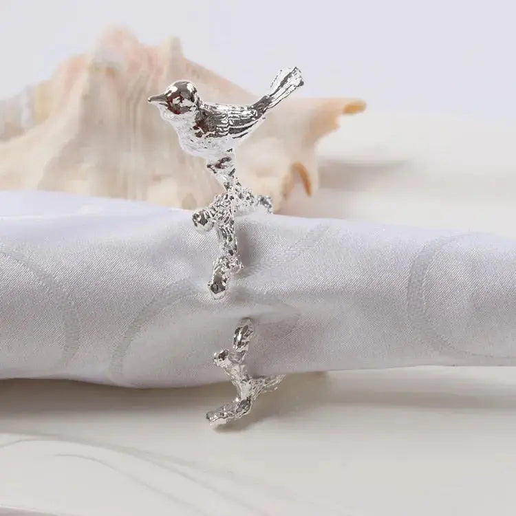 Junips | Bird & Flower Napkin Rings - 4 Pieces