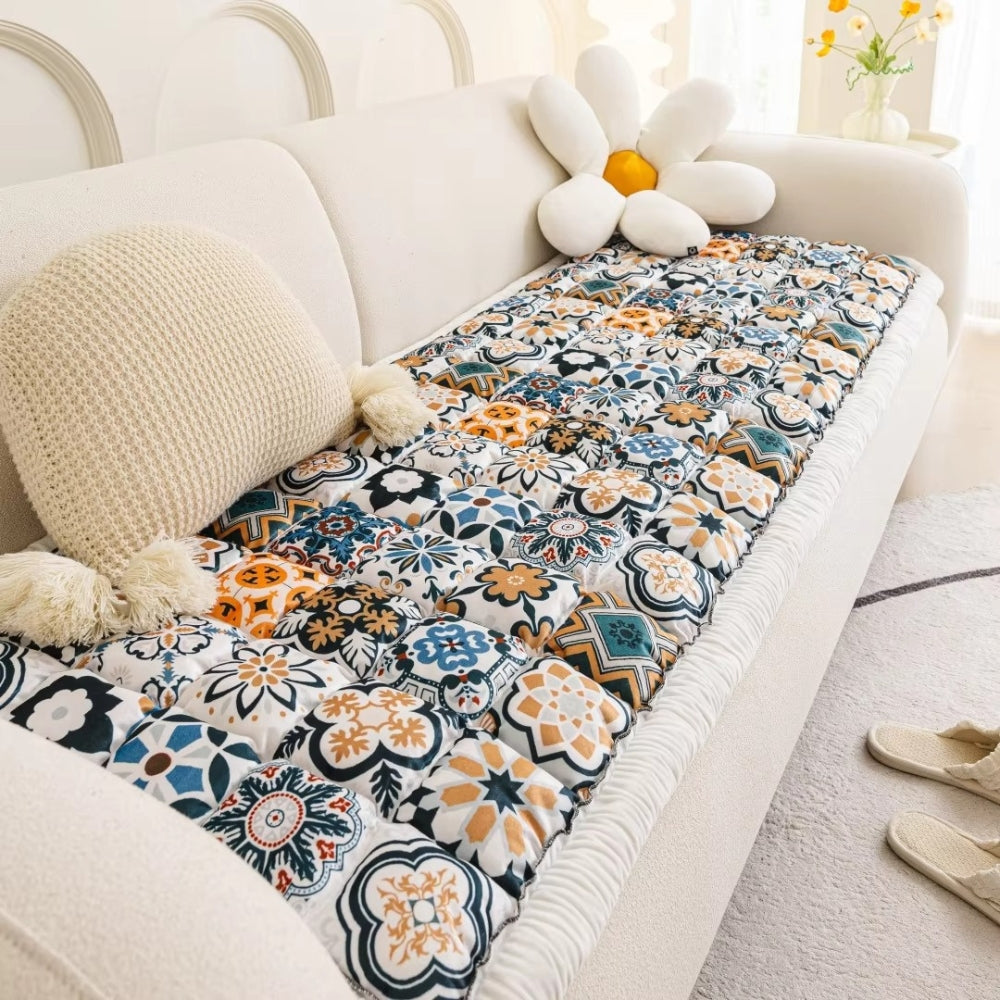 Junips | Bohemian Printed Quilted Sofa Cover