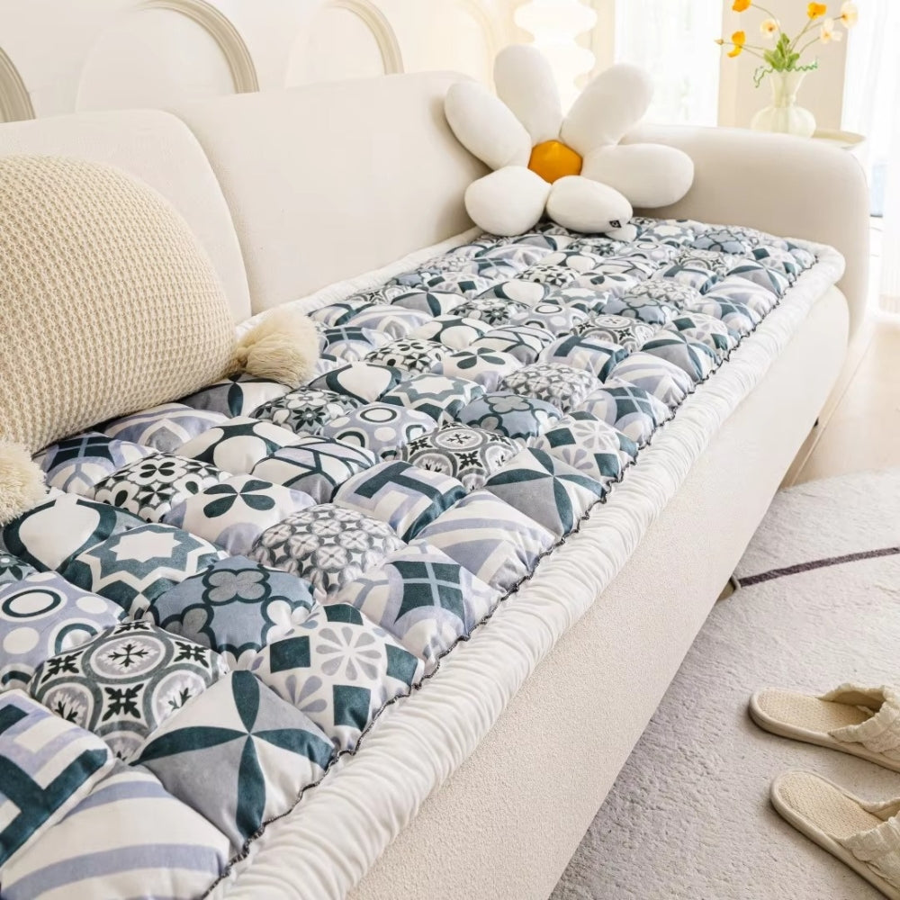 Junips | Bohemian Printed Quilted Sofa Cover