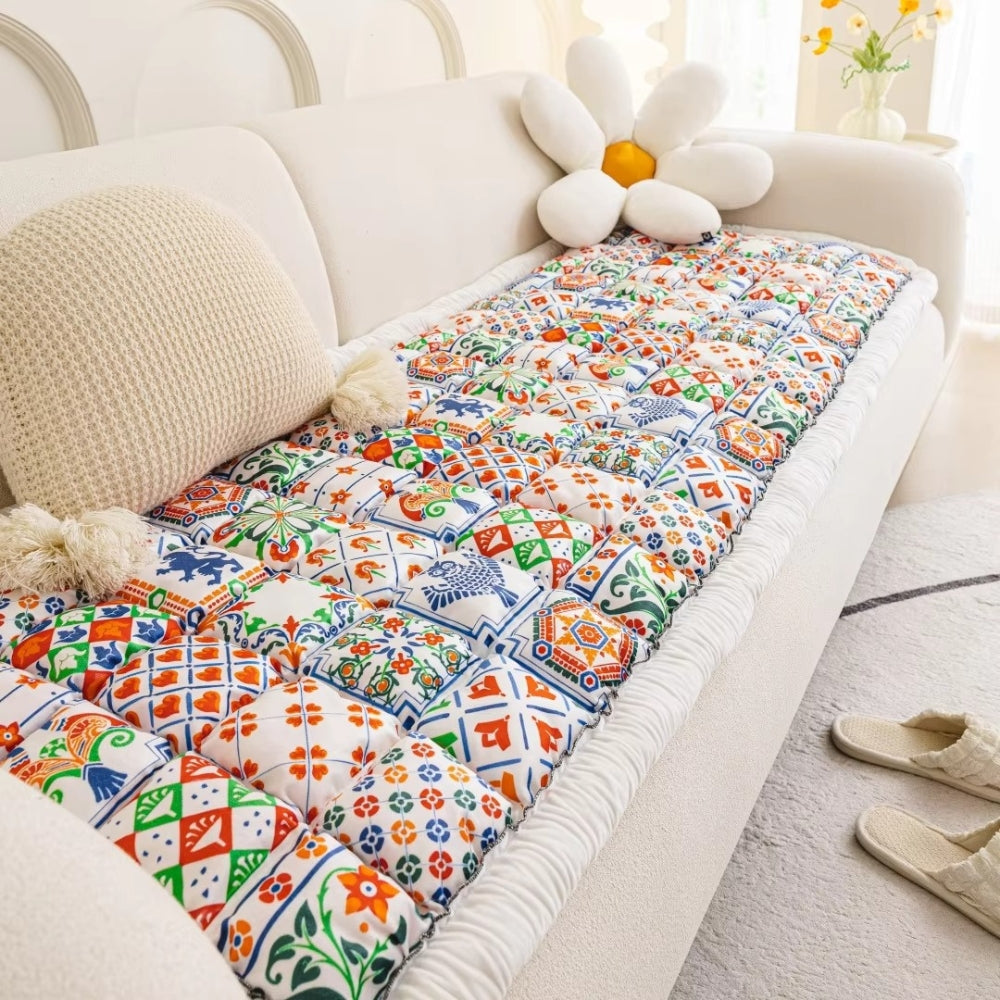 Junips | Bohemian Printed Quilted Sofa Cover