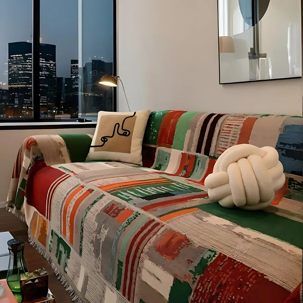 Junips | Bohemian Rustic Geometric Sofa Cover