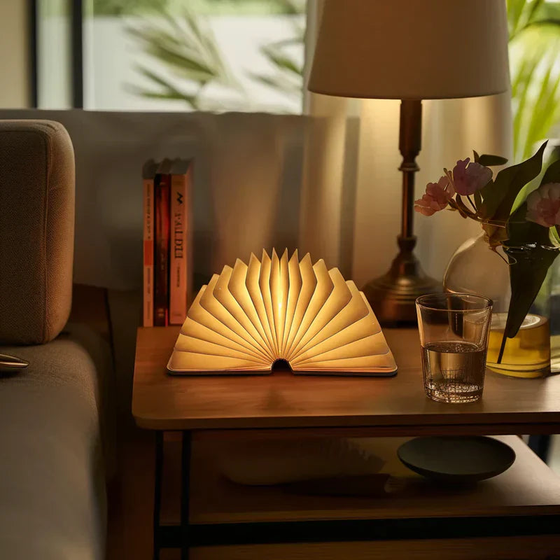 Junips | LED Folding Book Light – Unique and Quirky Gift Idea for Book Lovers, Perfect for Reading Nooks or Bedside Tables | Creative and Compact Night Light