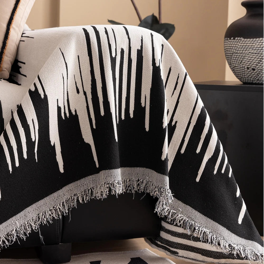 Junips | Brushstroke Vertical Pattern Chenille Sofa Cover