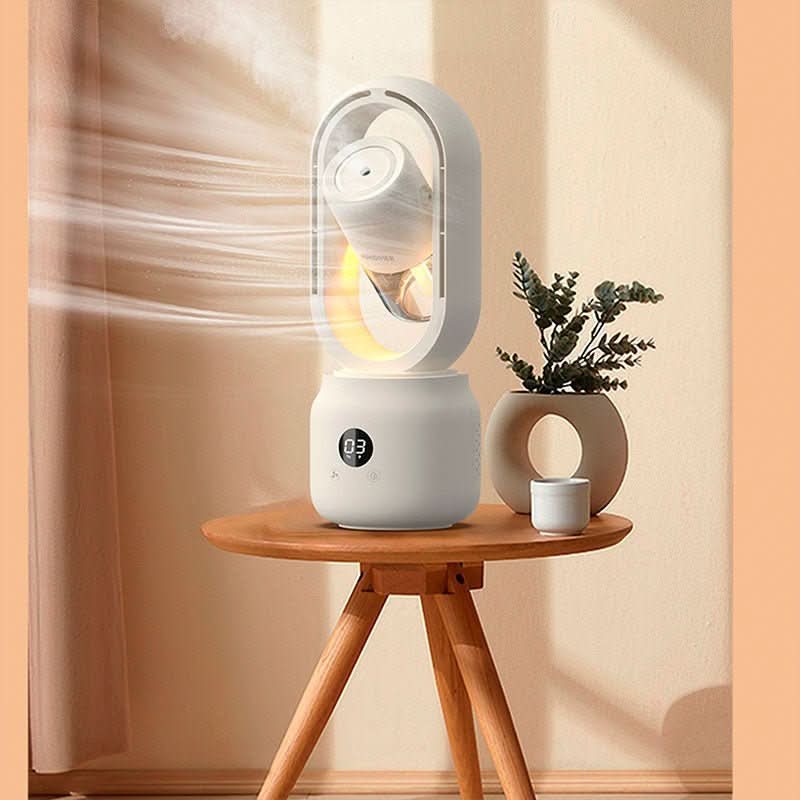Junips | Portable fan without blades with humidifier and night light for refreshing comfort