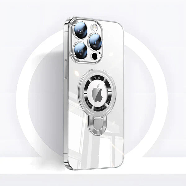 Junips | iPhone MagSafe Series | Transparent electroplated rotating stand phone case