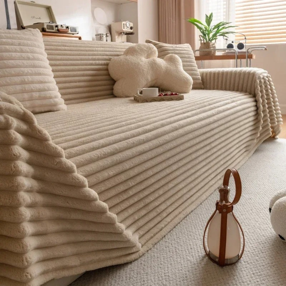 Junips | Plush Striped Warm Sofa Cover