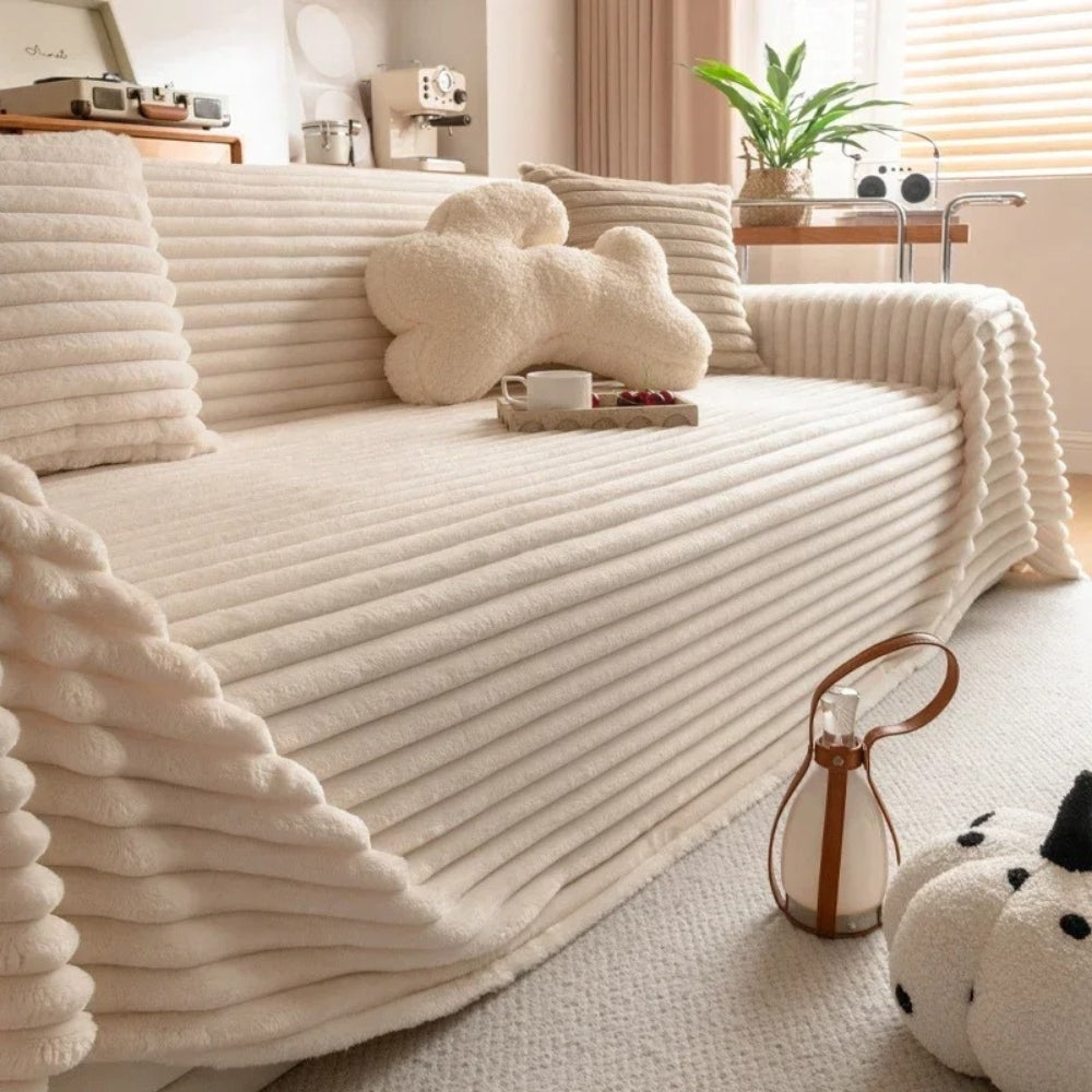 Junips | Plush Striped Warm Sofa Cover