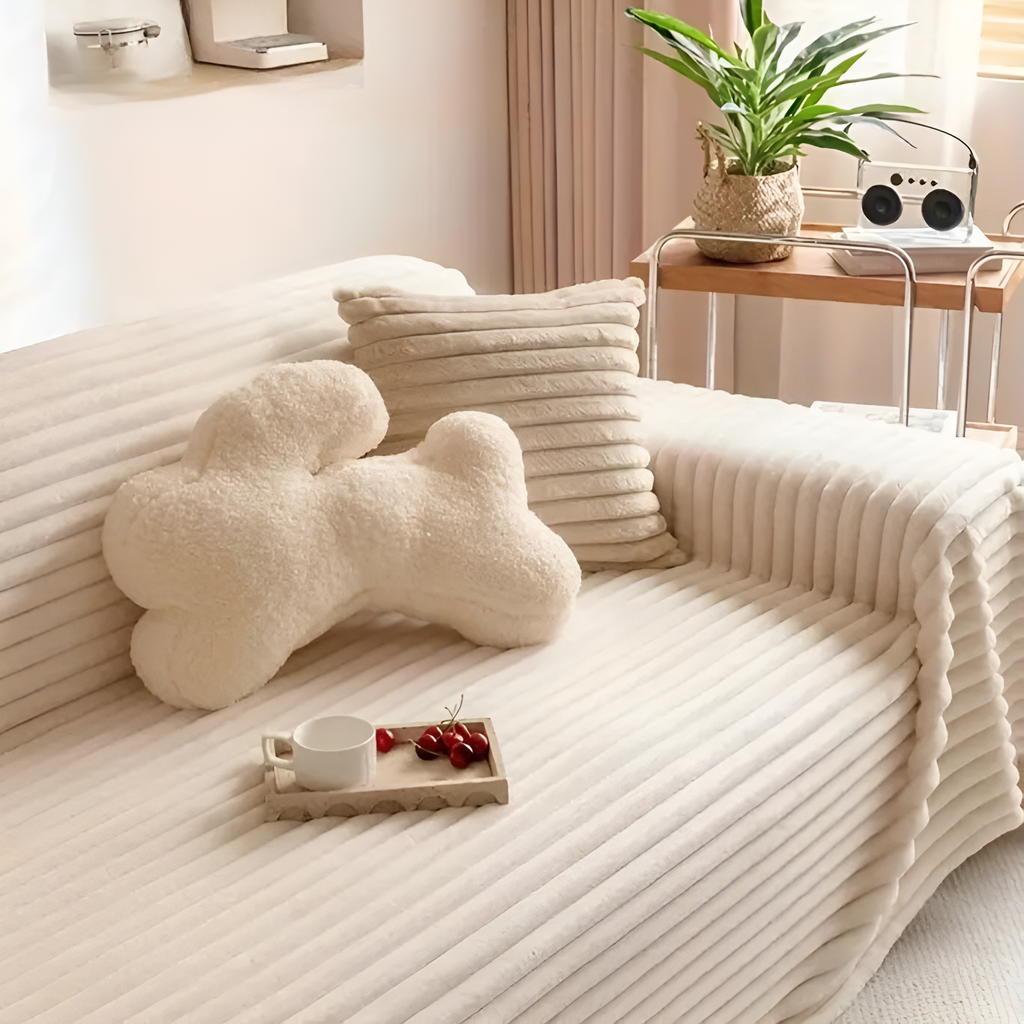 Junips | Plush Striped Warm Sofa Cover