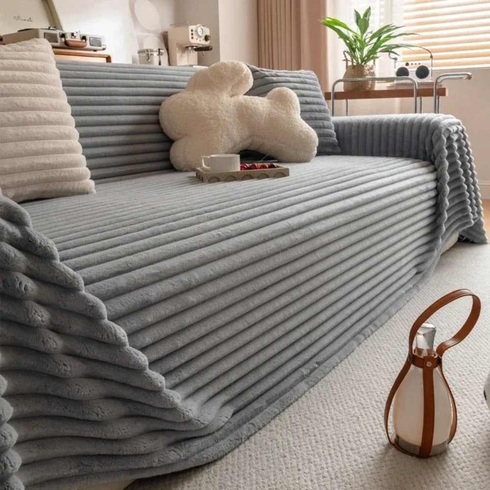 Junips | Plush Striped Warm Sofa Cover