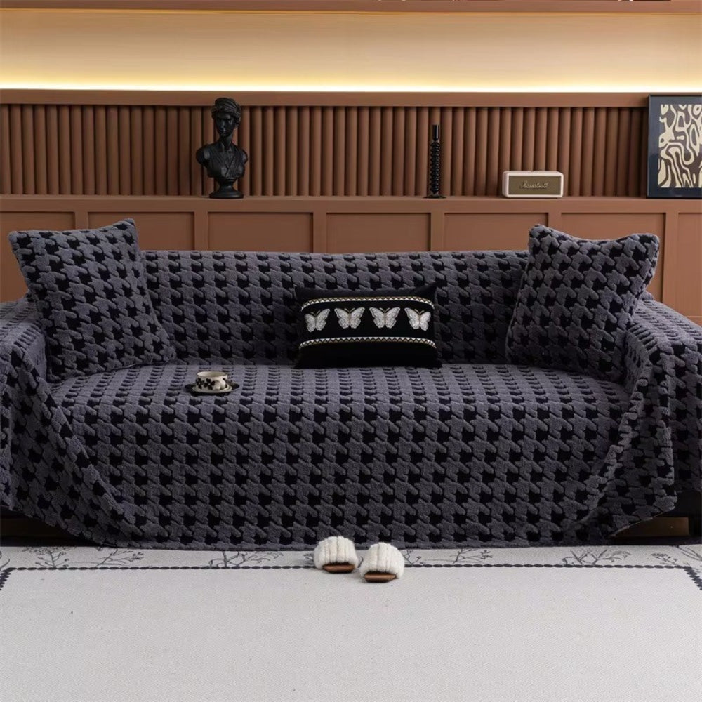 Junips | Cavalli Houndstooth Plush Sofa Cover