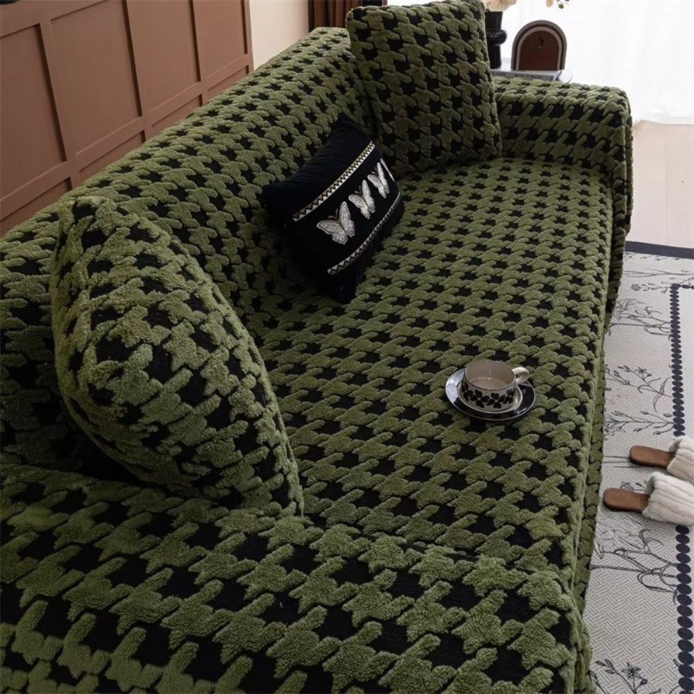 Junips | Cavalli Houndstooth Plush Sofa Cover