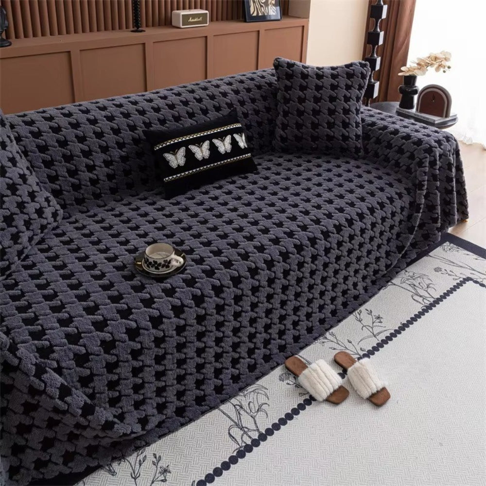 Junips | Cavalli Houndstooth Plush Sofa Cover