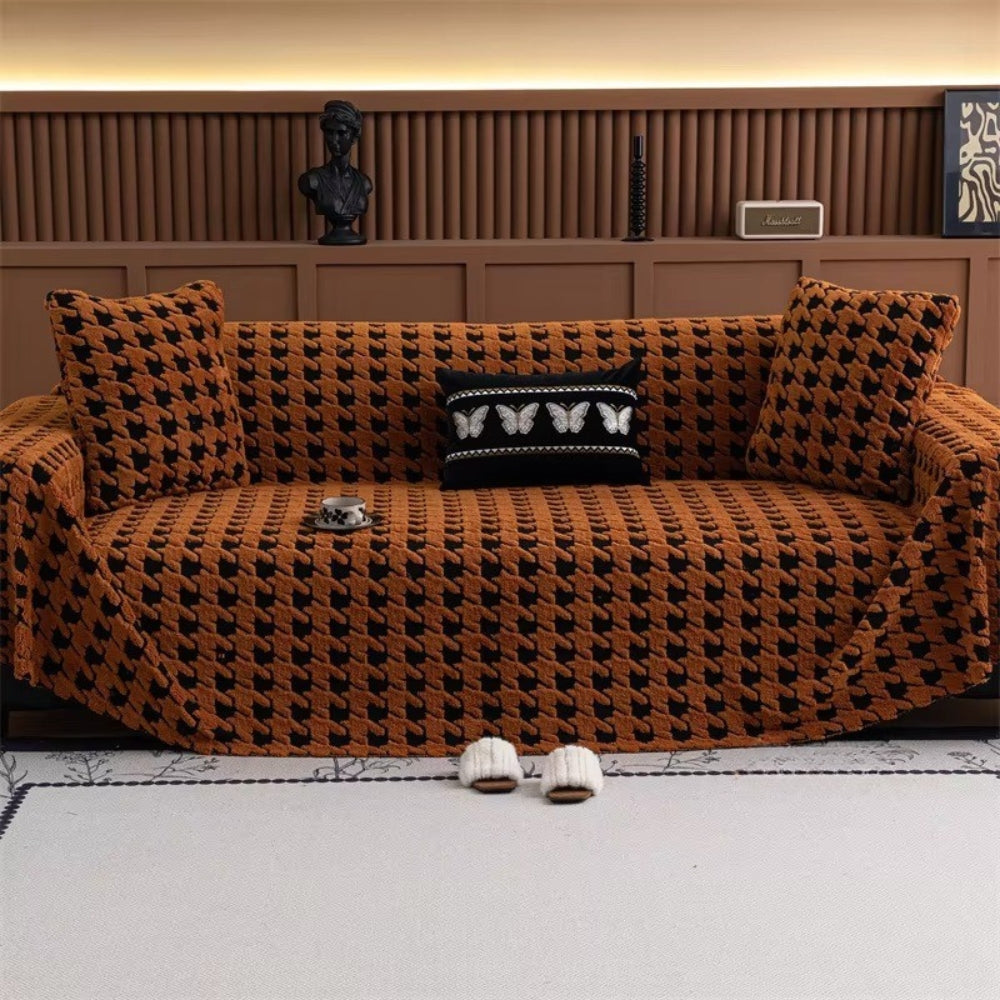 Junips | Cavalli Houndstooth Plush Sofa Cover