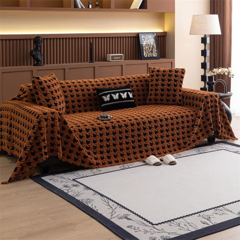 Junips | Cavalli Houndstooth Plush Sofa Cover