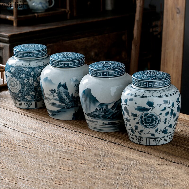 Junips | Ceramic airtight container tea box tea can moisture-protected storage tank tea container storage bottle tea organizer jar tea cans