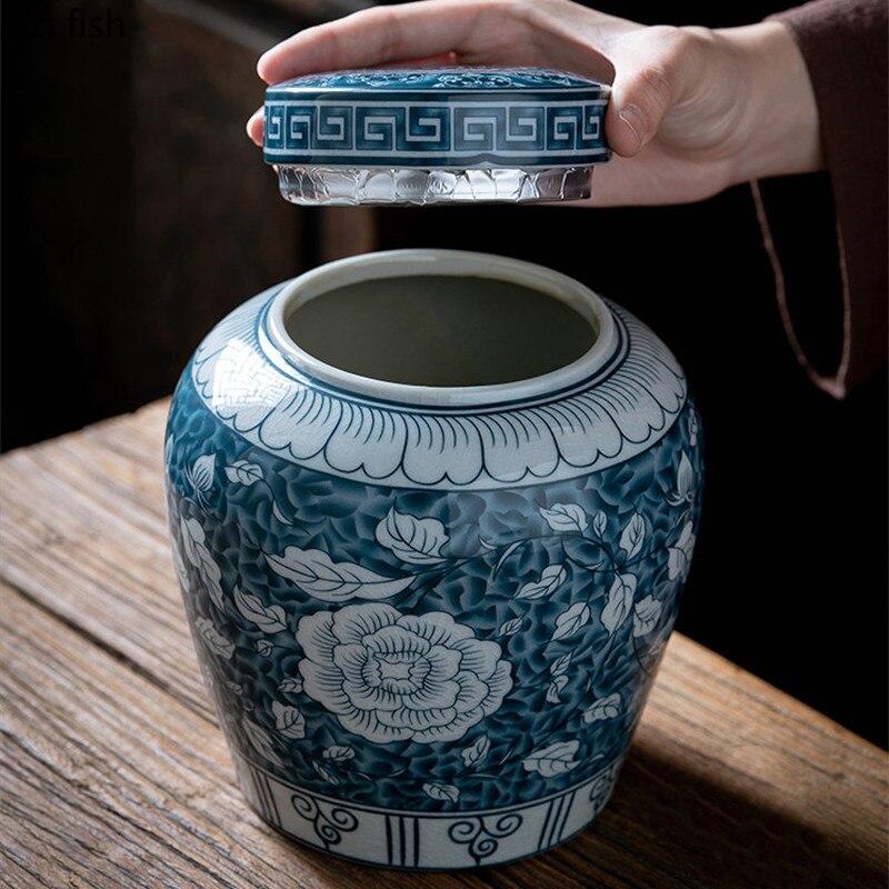 Junips | Ceramic airtight container tea box tea can moisture-protected storage tank tea container storage bottle tea organizer jar tea cans