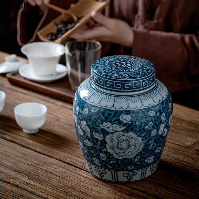 Junips | Ceramic airtight container tea box tea can moisture-protected storage tank tea container storage bottle tea organizer jar tea cans