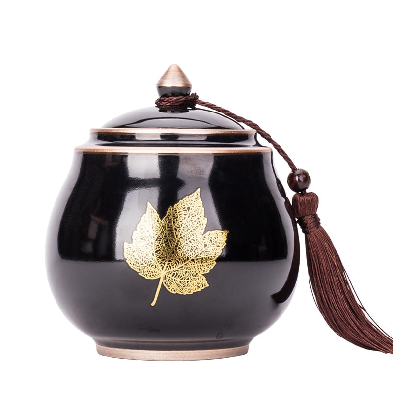 Junips | Ceramic Teapot Tea Cajon Tea Box Storage Tea Container Moisture-Proof Sealed Tank Storage Tank Candy Jar Storage Box
