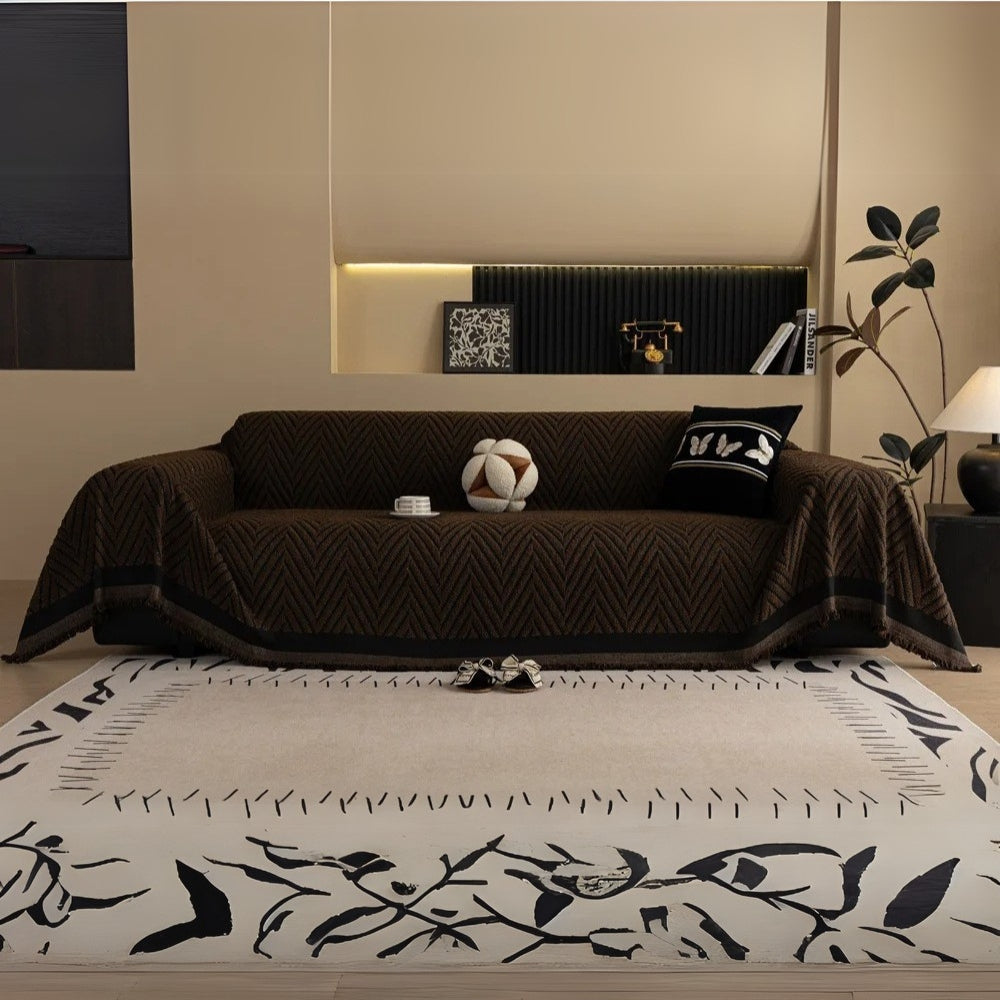 Junips | Chevron Herringbone Tassel Sofa Cover