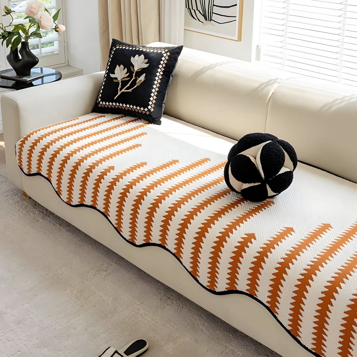 Junips | Modern Chenille Sofa Cover with Stylish Protection