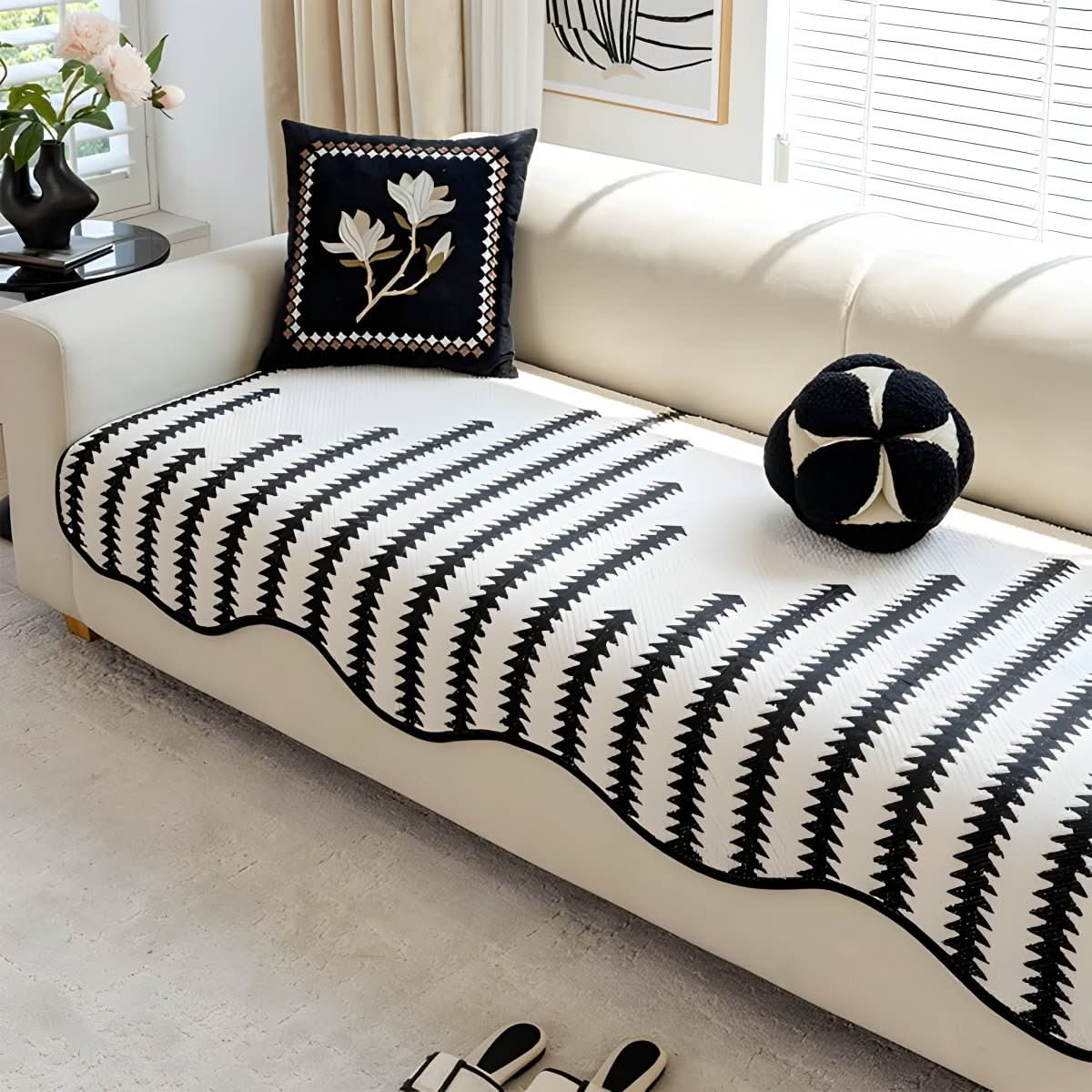 Junips | Modern Chenille Sofa Cover with Stylish Protection