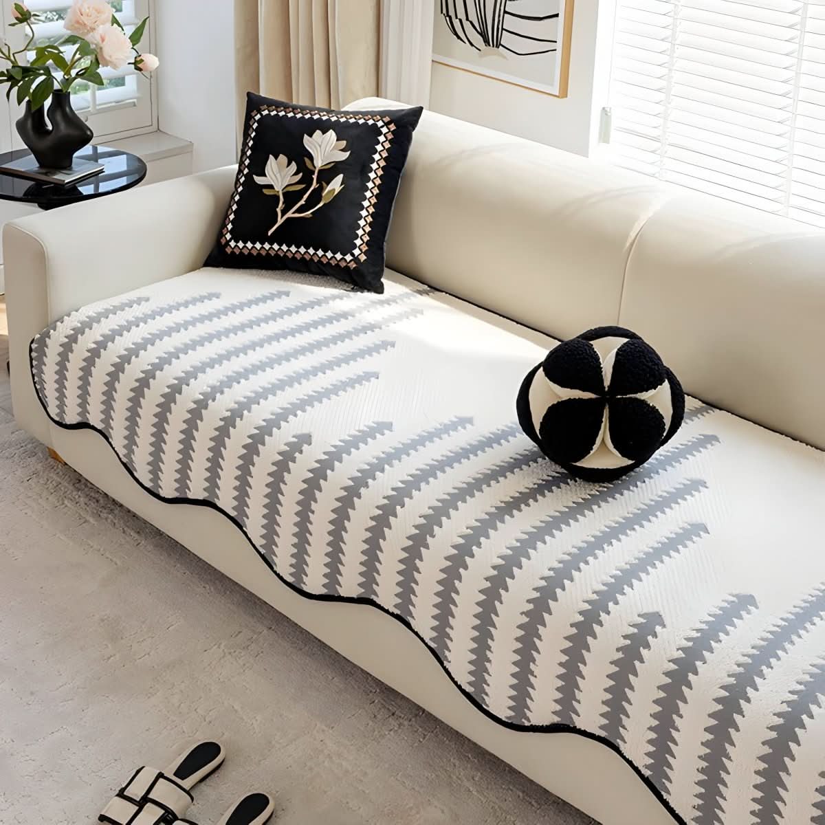 Junips | Modern Chenille Sofa Cover with Stylish Protection