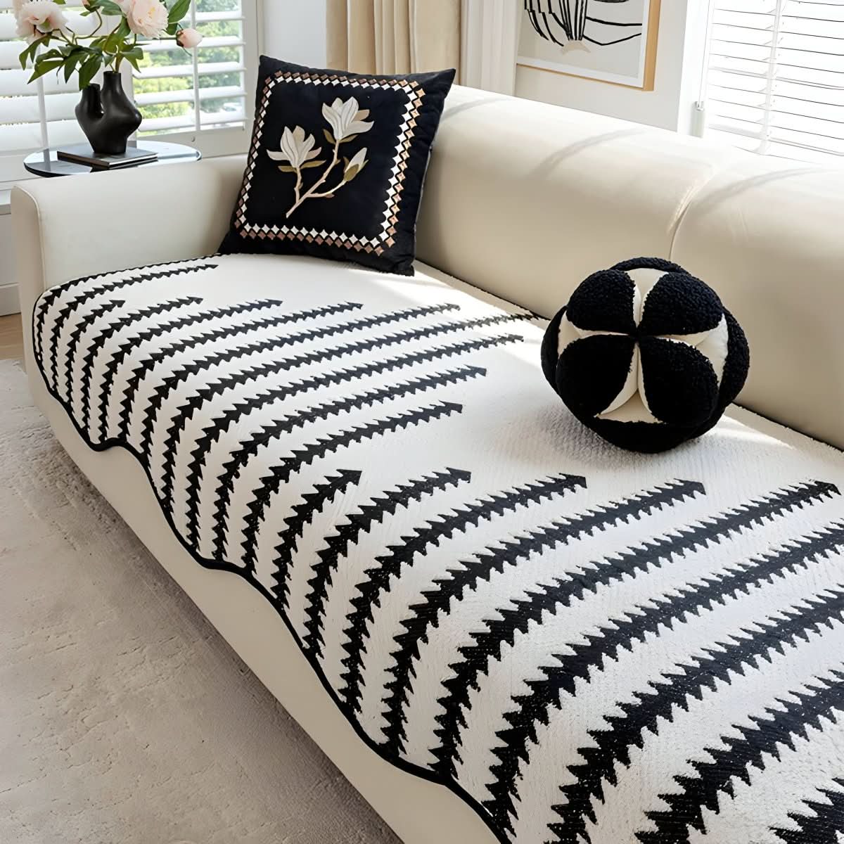 Junips | Modern Chenille Sofa Cover with Stylish Protection