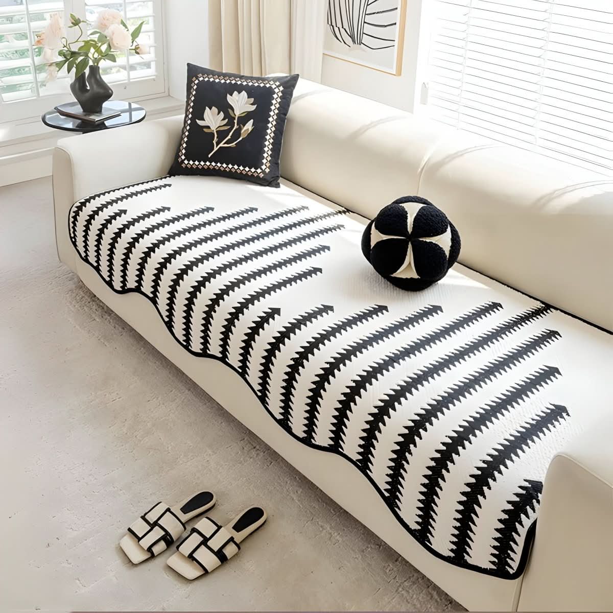 Junips | Modern Chenille Sofa Cover with Stylish Protection