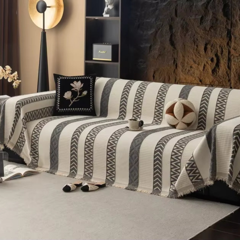 Junips | Chevron Pattern Chenille Sofa Cover