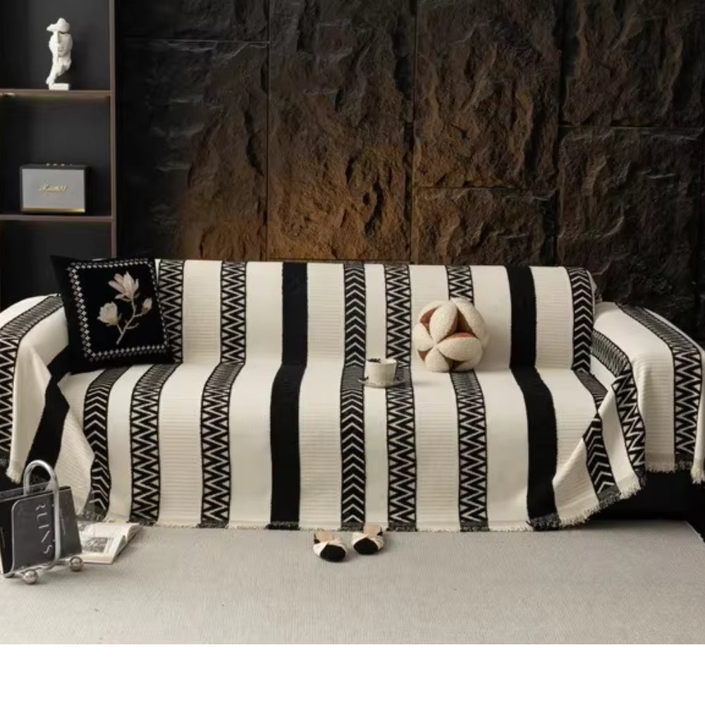 Junips | Chevron Pattern Chenille Sofa Cover
