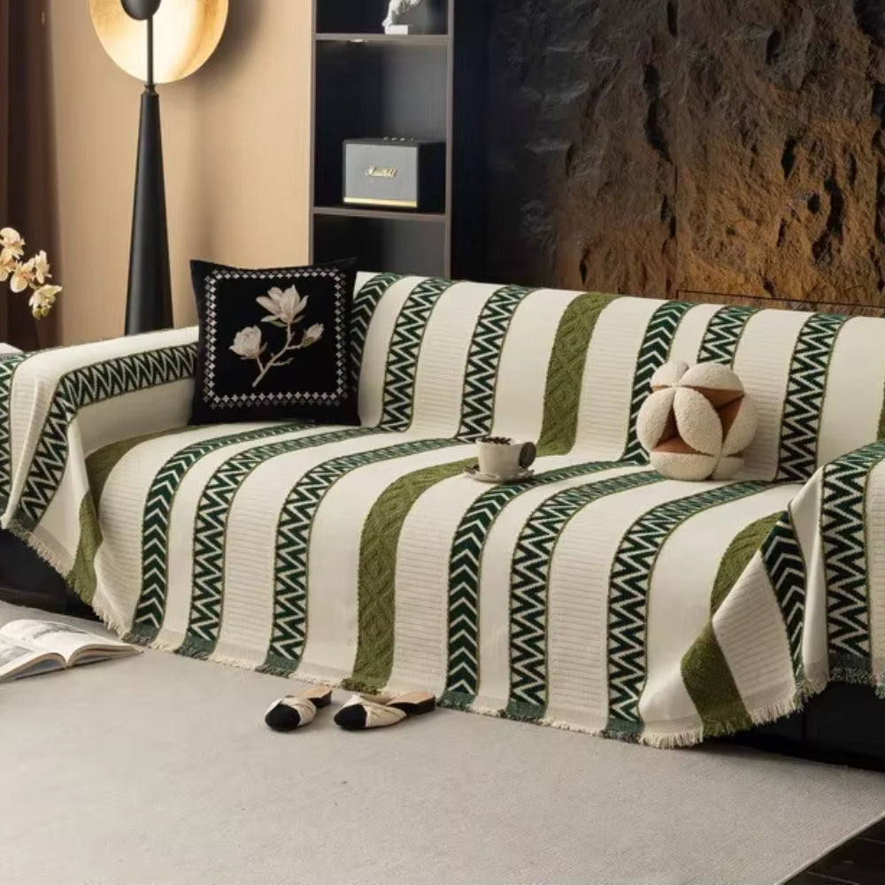 Junips | Chevron Pattern Chenille Sofa Cover