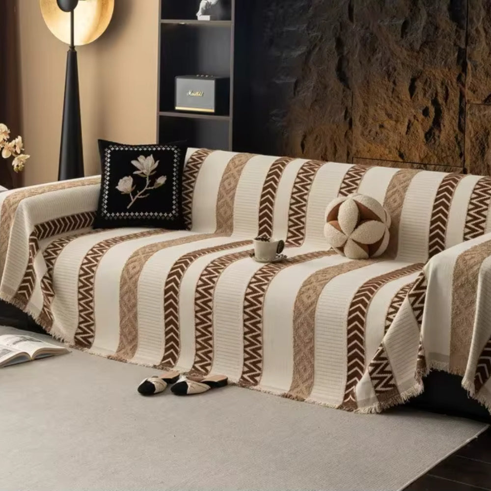 Junips | Chevron Pattern Chenille Sofa Cover