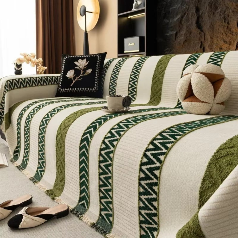 Junips | Chevron Pattern Chenille Sofa Cover